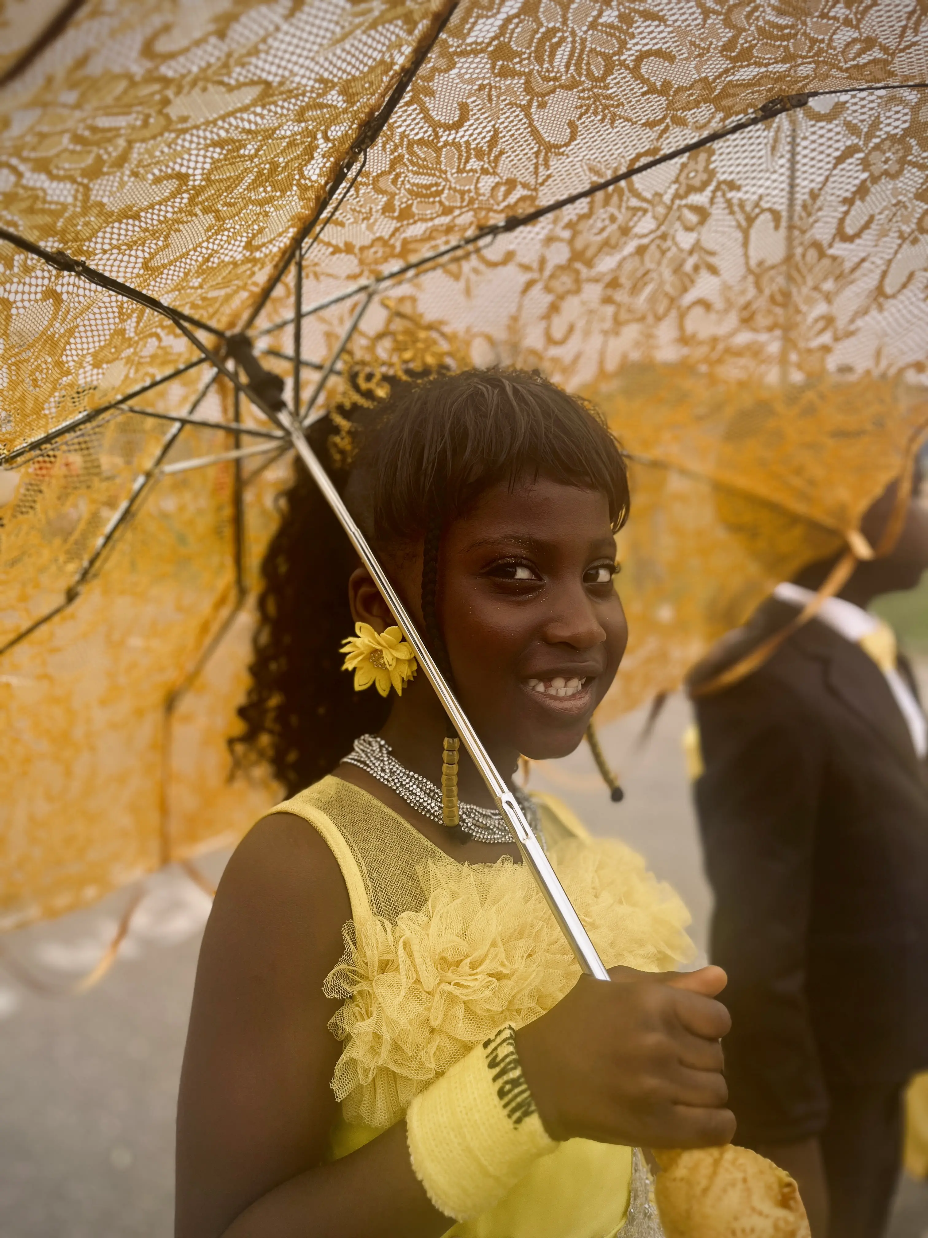 Yellow House Under the Lace Umbrella